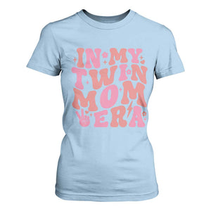 In My Twin Mom Era T Shirt For Women Funny Mama Twin Pregnancy Announcement TS12 Light Blue Print Your Wear