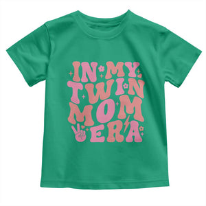In My Twin Mom Era Toddler T Shirt Funny Mama Twin Pregnancy Announcement TS12 Irish Green Print Your Wear