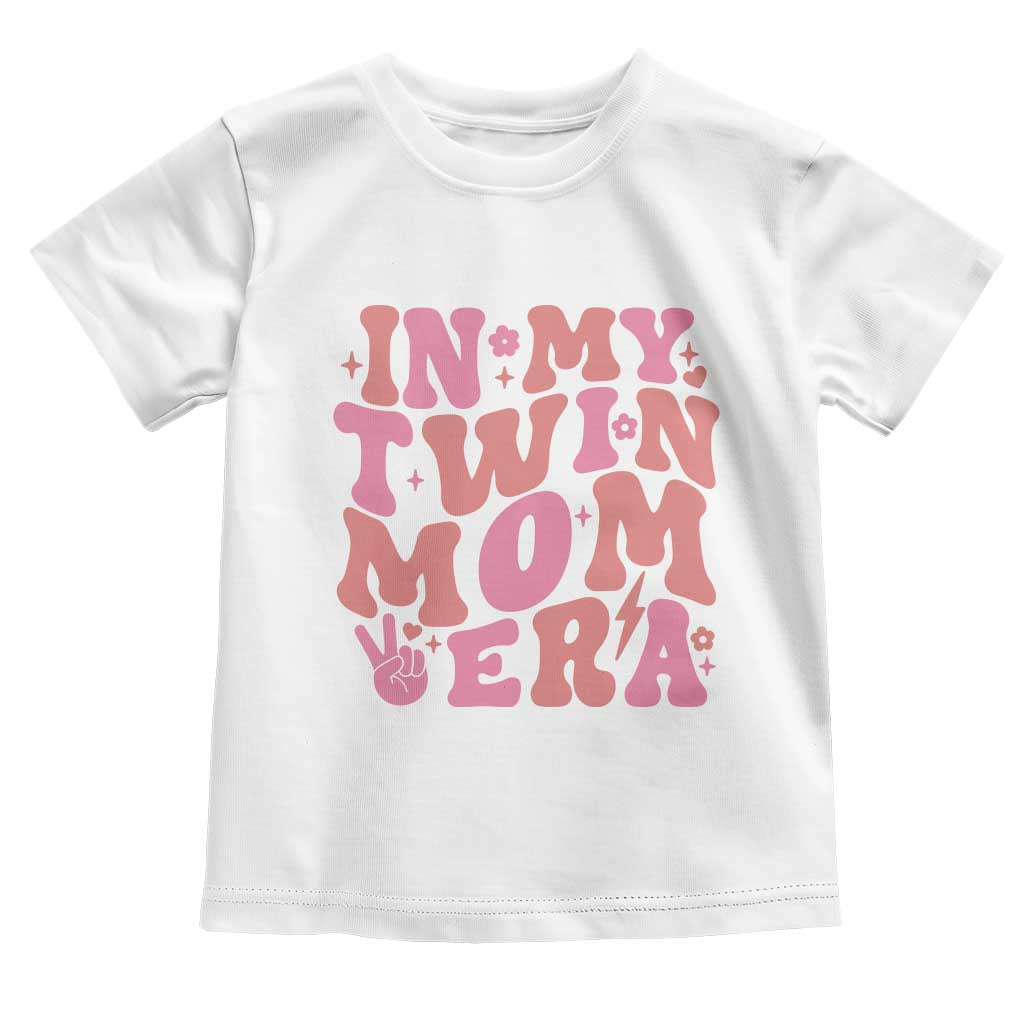 In My Twin Mom Era Toddler T Shirt Funny Mama Twin Pregnancy Announcement TS12 White Print Your Wear