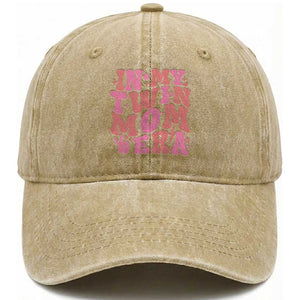 In My Twin Mom Era Washed Cotton Baseball Cap Funny Mama Twin Pregnancy Announcement TS12 Print Your Wear