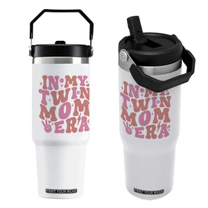 In My Twin Mom Era Flip Straw Tumbler Funny Mama Twin Pregnancy Announcement TS12 One Size: 30 oz White Print Your Wear
