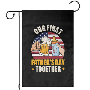 Patriotic Our First Fathers Day Together Garden Flag Gift For New Dad TS12 Black Print Your Wear