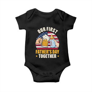 Patriotic Our First Fathers Day Together Baby Onesie Gift For New Dad TS12 Black Print Your Wear
