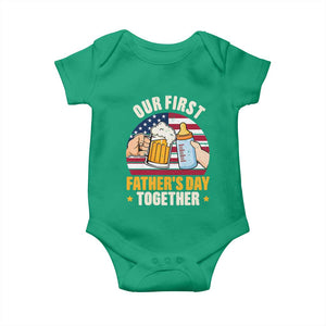 Patriotic Our First Fathers Day Together Baby Onesie Gift For New Dad TS12 Irish Green Print Your Wear