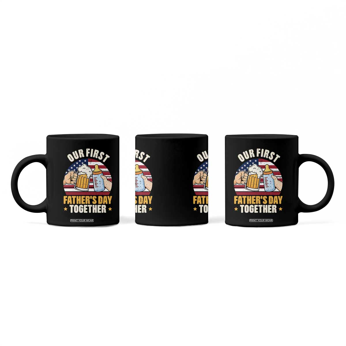 Patriotic Our First Fathers Day Together Coffee Mug Gift For New Dad TS12 Print Your Wear