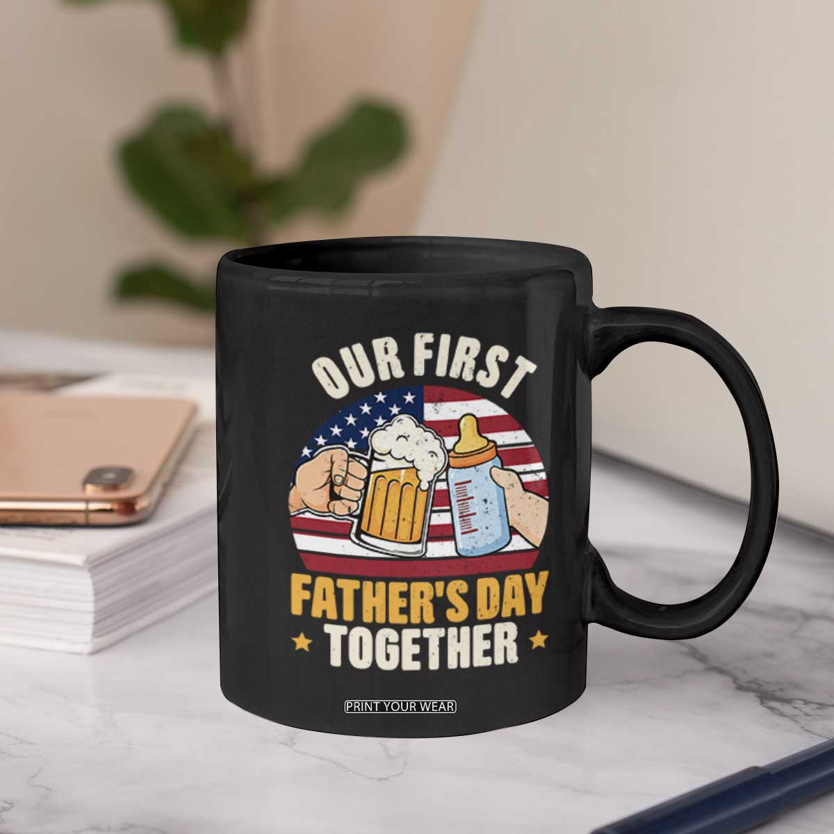 Patriotic Our First Fathers Day Together Coffee Mug Gift For New Dad TS12 Print Your Wear