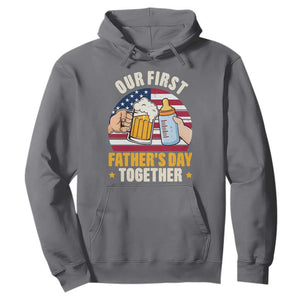Patriotic Our First Fathers Day Together Hoodie Gift For New Dad TS12 Charcoal Print Your Wear