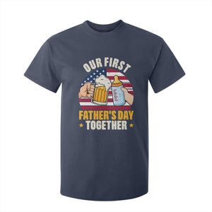 Patriotic Our First Fathers Day Together T Shirt For Kid Gift For New Dad TS12 Navy Print Your Wear