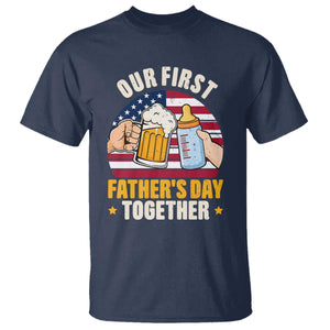 Patriotic Our First Fathers Day Together T Shirt Gift For New Dad TS12 Navy Print Your Wear