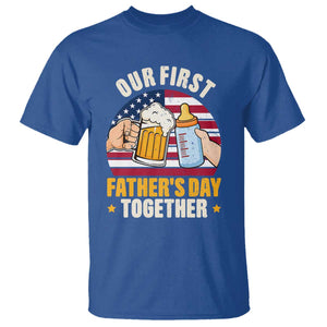 Patriotic Our First Fathers Day Together T Shirt Gift For New Dad TS12 Royal Blue Print Your Wear