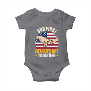 Our First Fathers Day Together Baby Onesie Patriotic New Dad Gift TS12 Charcoal Print Your Wear
