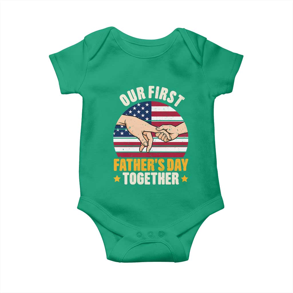 Our First Fathers Day Together Baby Onesie Patriotic New Dad Gift TS12 Irish Green Print Your Wear