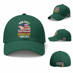Our First Fathers Day Together Baseball Cap Patriotic New Dad Gift TS12 Baseball Cap Universal Fit Irish Green Print Your Wear