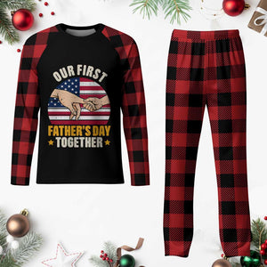 Our First Fathers Day Together Plaid Pajama Set Patriotic New Dad Gift TS12 Buffalo Plaid Print Your Wear