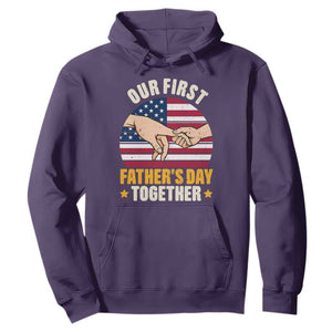 Our First Fathers Day Together Hoodie Patriotic New Dad Gift TS12 Purple Print Your Wear