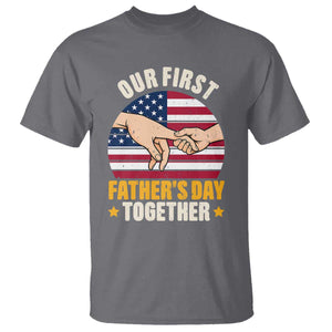 Our First Fathers Day Together T Shirt Patriotic New Dad Gift TS12 Charcoal Print Your Wear
