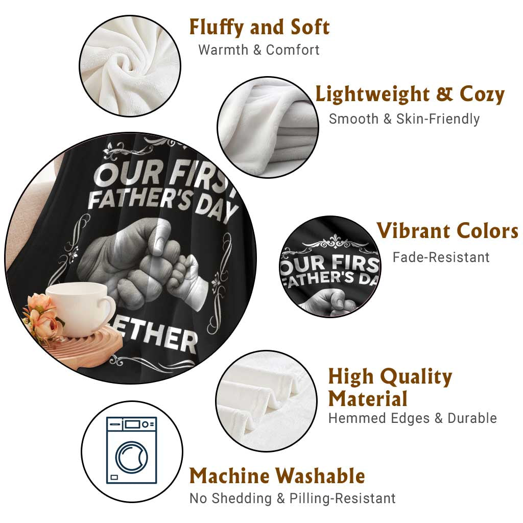 Proud New Dad Throw Blanket Our First Fathers Day Together Gift TS12 Print Your Wear