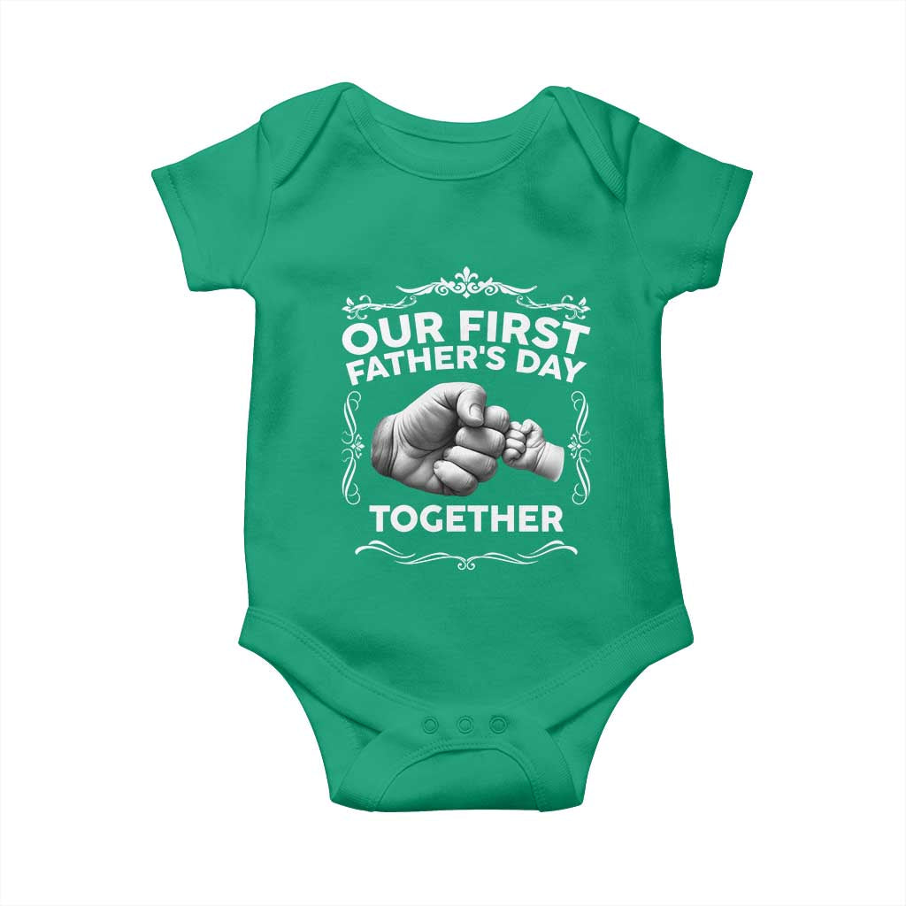 Proud New Dad Baby Onesie Our First Fathers Day Together Gift TS12 Irish Green Print Your Wear