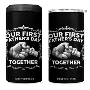 Proud New Dad 4 in 1 Can Cooler Tumbler Our First Fathers Day Together Gift TS12 One Size: 16 oz Black Print Your Wear