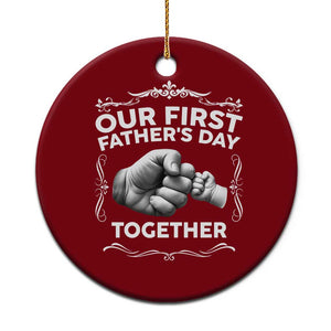 Proud New Dad Ceramic Ornament Our First Fathers Day Together Gift TS12 1pc Red Print Your Wear