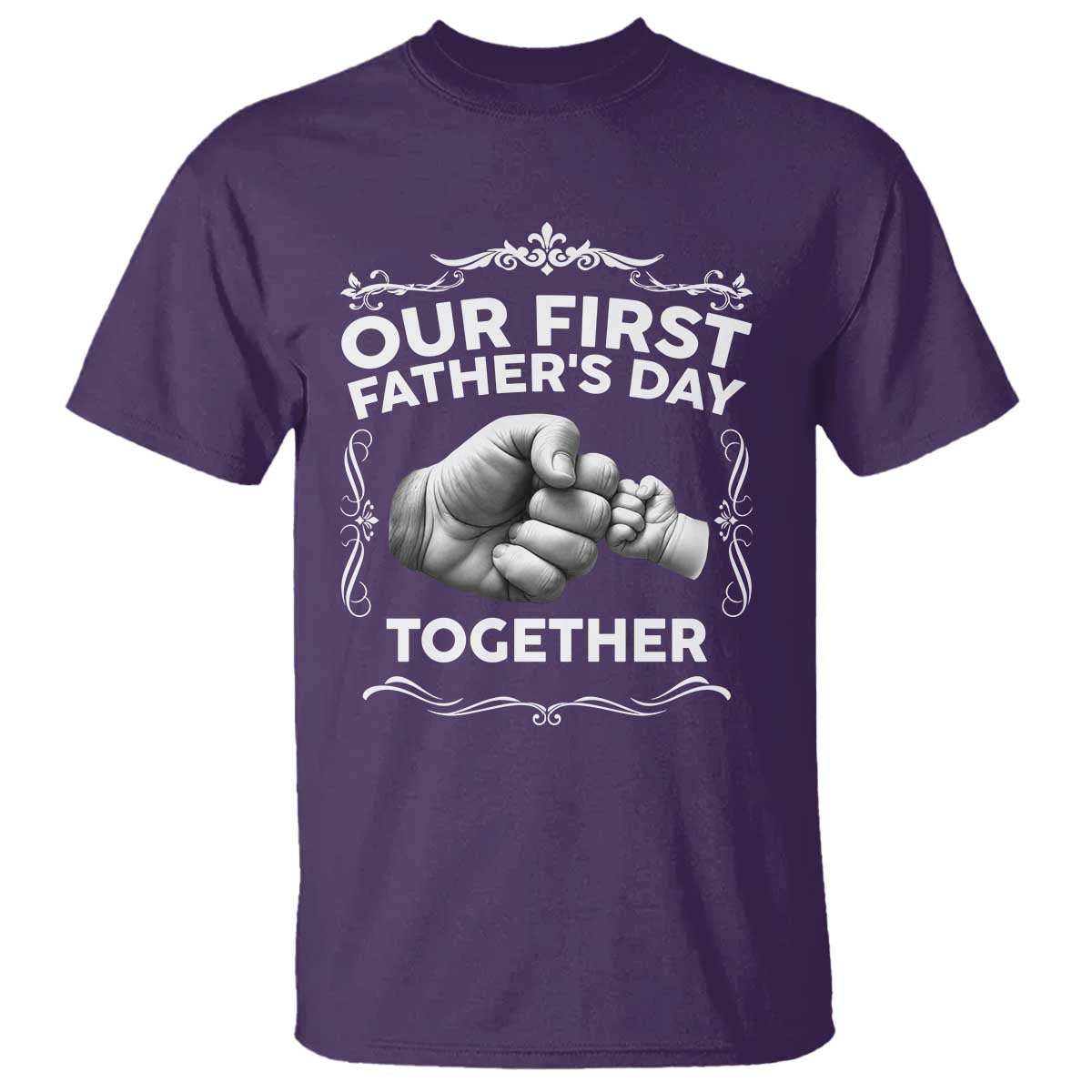 Proud New Dad T Shirt Our First Fathers Day Together Gift TS12 Purple Print Your Wear