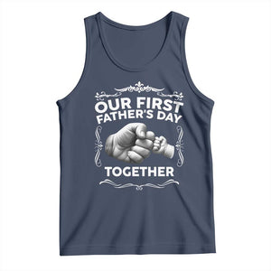 Proud New Dad Tank Top Our First Fathers Day Together Gift TS12 Navy Print Your Wear