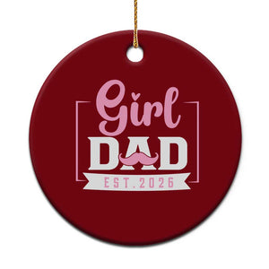 Girl Dad Est 2026 Ceramic Ornament Proud New Dad Gift TS12 1pc Red Print Your Wear