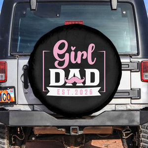Girl Dad Est 2026 Spare Tire Cover Proud New Dad Gift TS12 No hole Black Print Your Wear