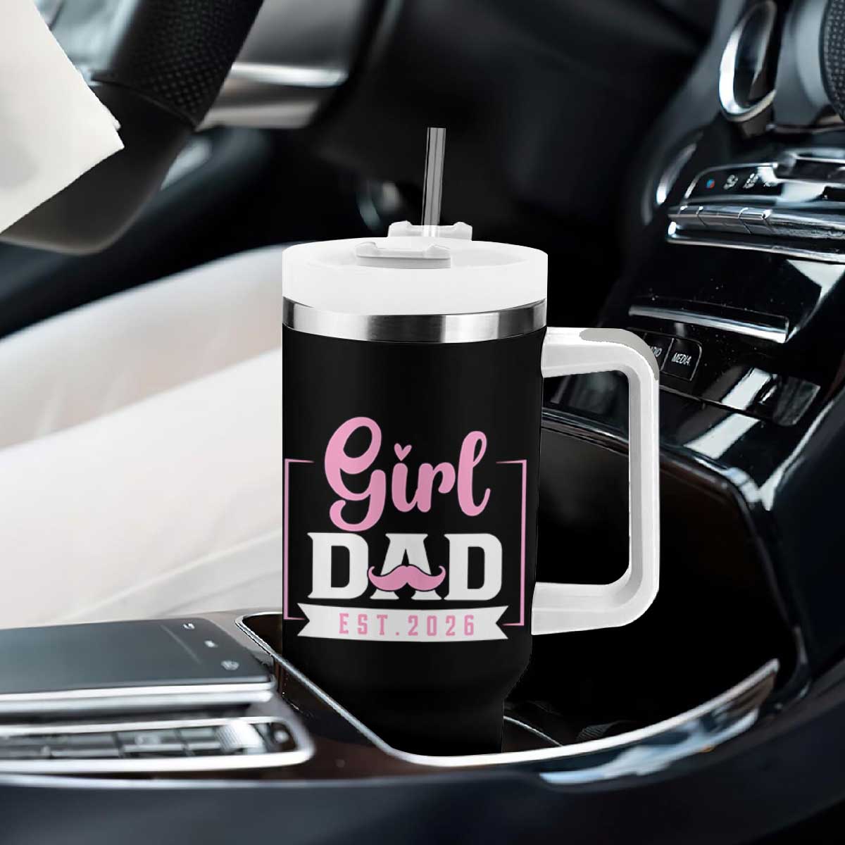 Girl Dad Est 2026 Tumbler With Handle Proud New Dad Gift TS12 Print Your Wear