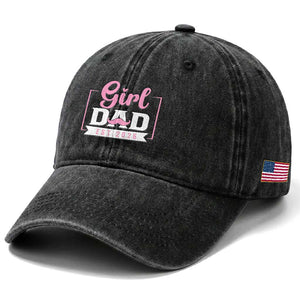 Girl Dad Est 2026 Washed Cotton Baseball Cap Proud New Dad Gift TS12 Print Your Wear