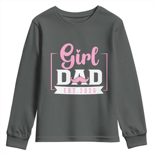 Girl Dad Est 2026 Youth Sweatshirt Proud New Dad Gift TS12 Dark Heather Print Your Wear