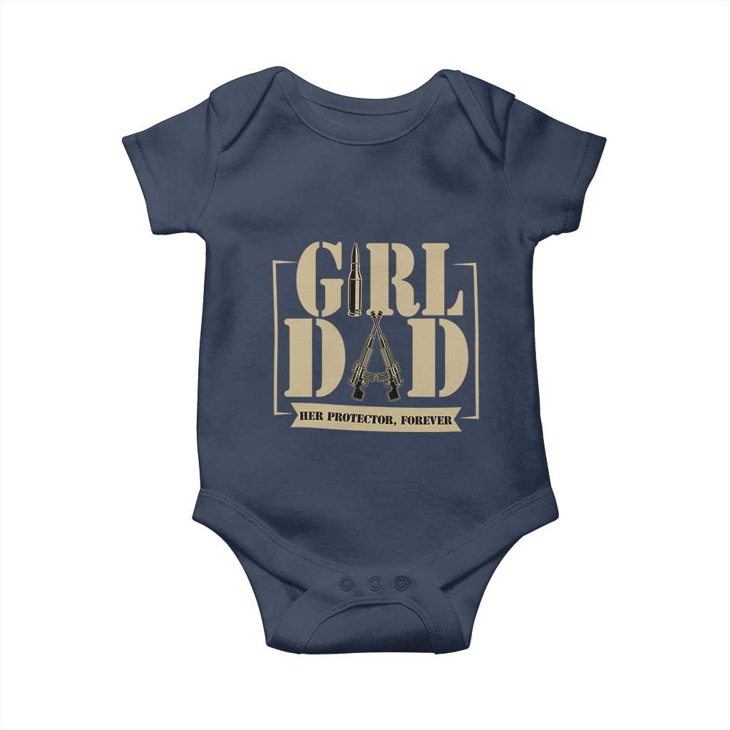 Girl Dad Her Protector Forever Baby Onesie New Dad Fathers Day Gift TS12 Navy Print Your Wear