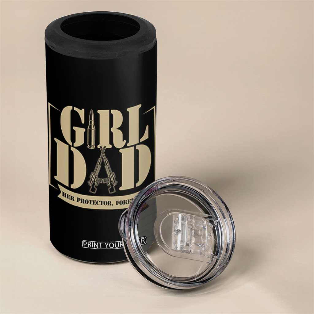 Girl Dad Her Protector Forever 4 in 1 Can Cooler Tumbler New Dad Fathers Day Gift TS12 Print Your Wear