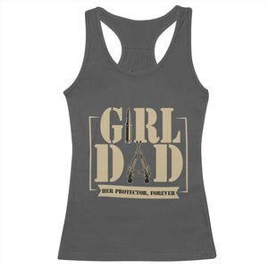 Girl Dad Her Protector Forever Racerback Tank Top New Dad Fathers Day Gift TS12 Dark Heather Print Your Wear