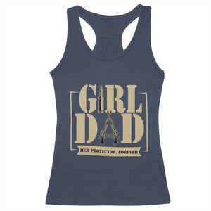 Girl Dad Her Protector Forever Racerback Tank Top New Dad Fathers Day Gift TS12 Navy Print Your Wear