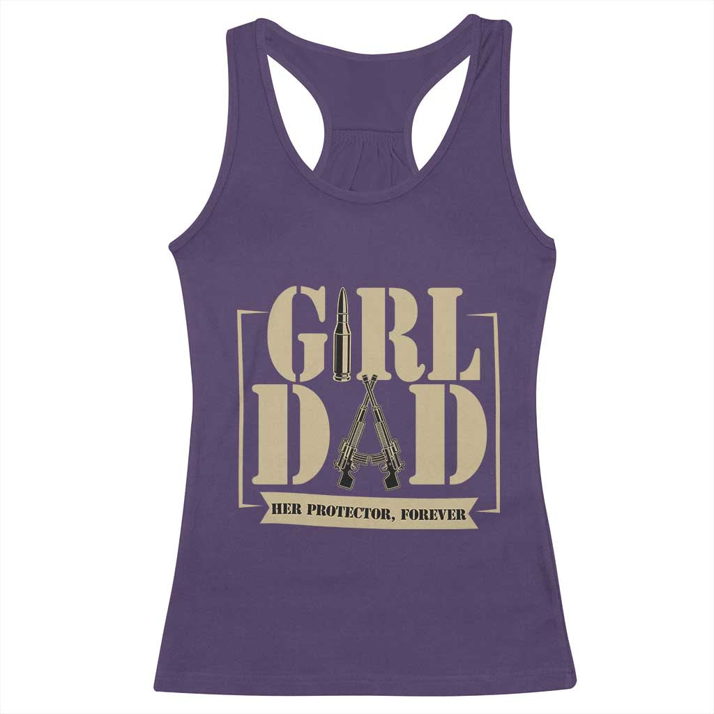 Girl Dad Her Protector Forever Racerback Tank Top New Dad Fathers Day Gift TS12 Purple Print Your Wear