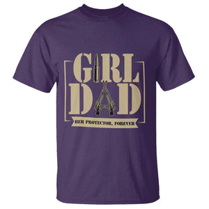 Girl Dad Her Protector Forever T Shirt New Dad Fathers Day Gift TS12 Purple Print Your Wear