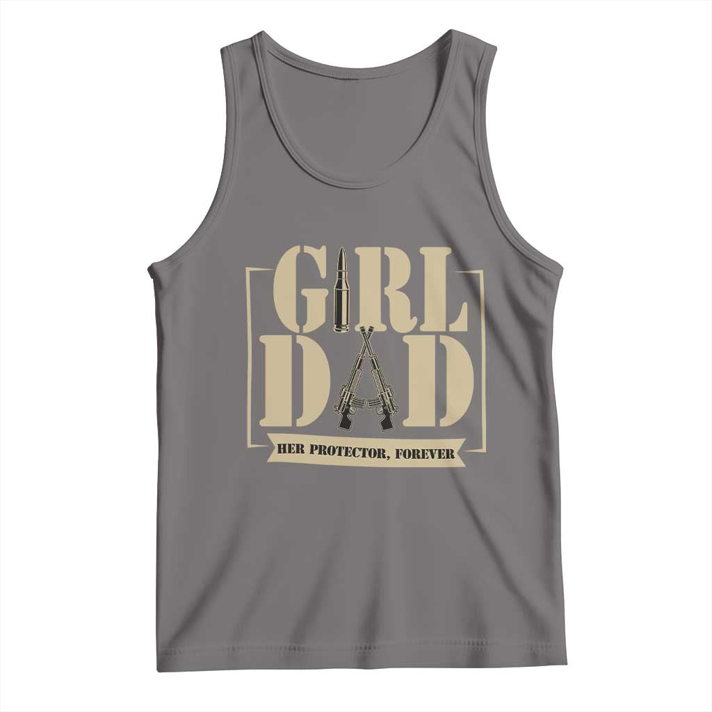 Girl Dad Her Protector Forever Tank Top New Dad Fathers Day Gift TS12 Deep Heather Print Your Wear
