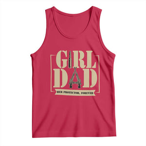 Girl Dad Her Protector Forever Tank Top New Dad Fathers Day Gift TS12 Red Print Your Wear