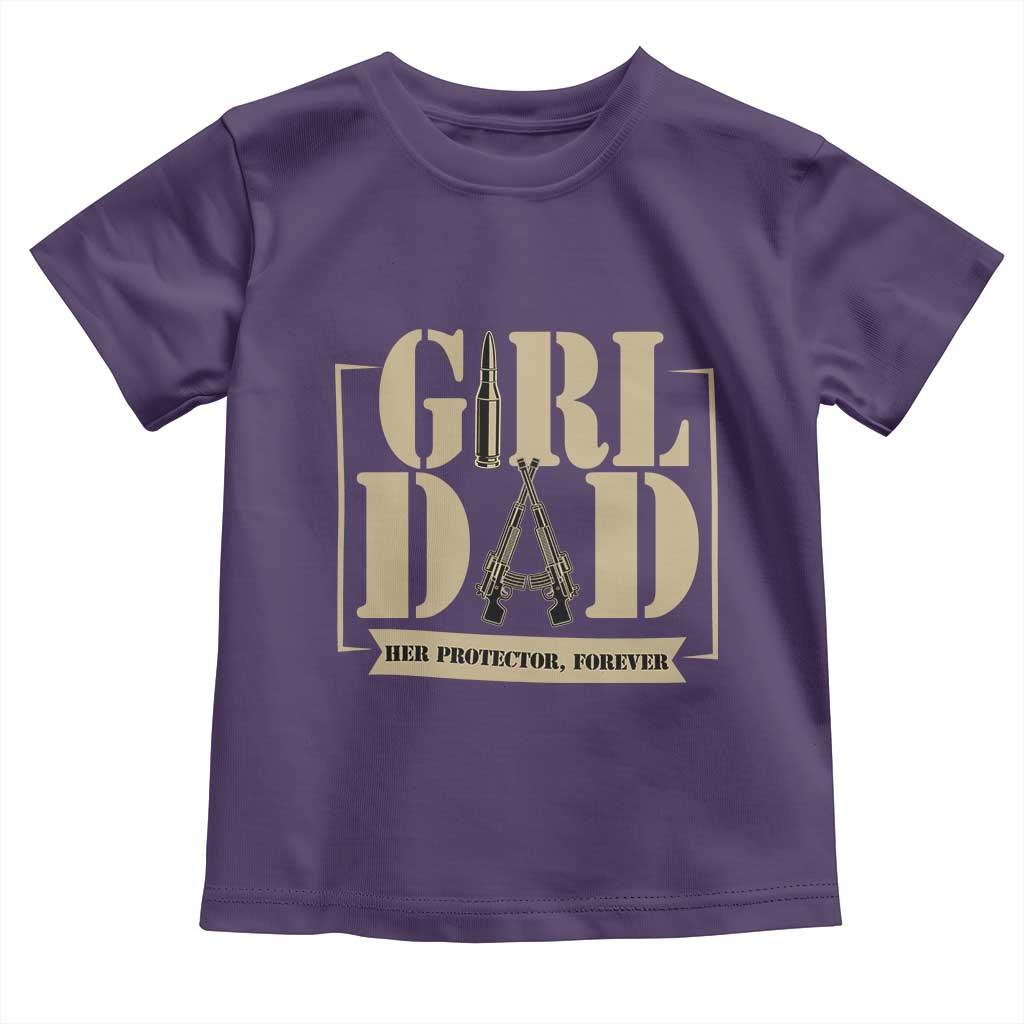 Girl Dad Her Protector Forever Toddler T Shirt New Dad Fathers Day Gift TS12 Purple Print Your Wear