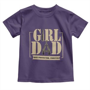 Girl Dad Her Protector Forever Toddler T Shirt New Dad Fathers Day Gift TS12 Purple Print Your Wear