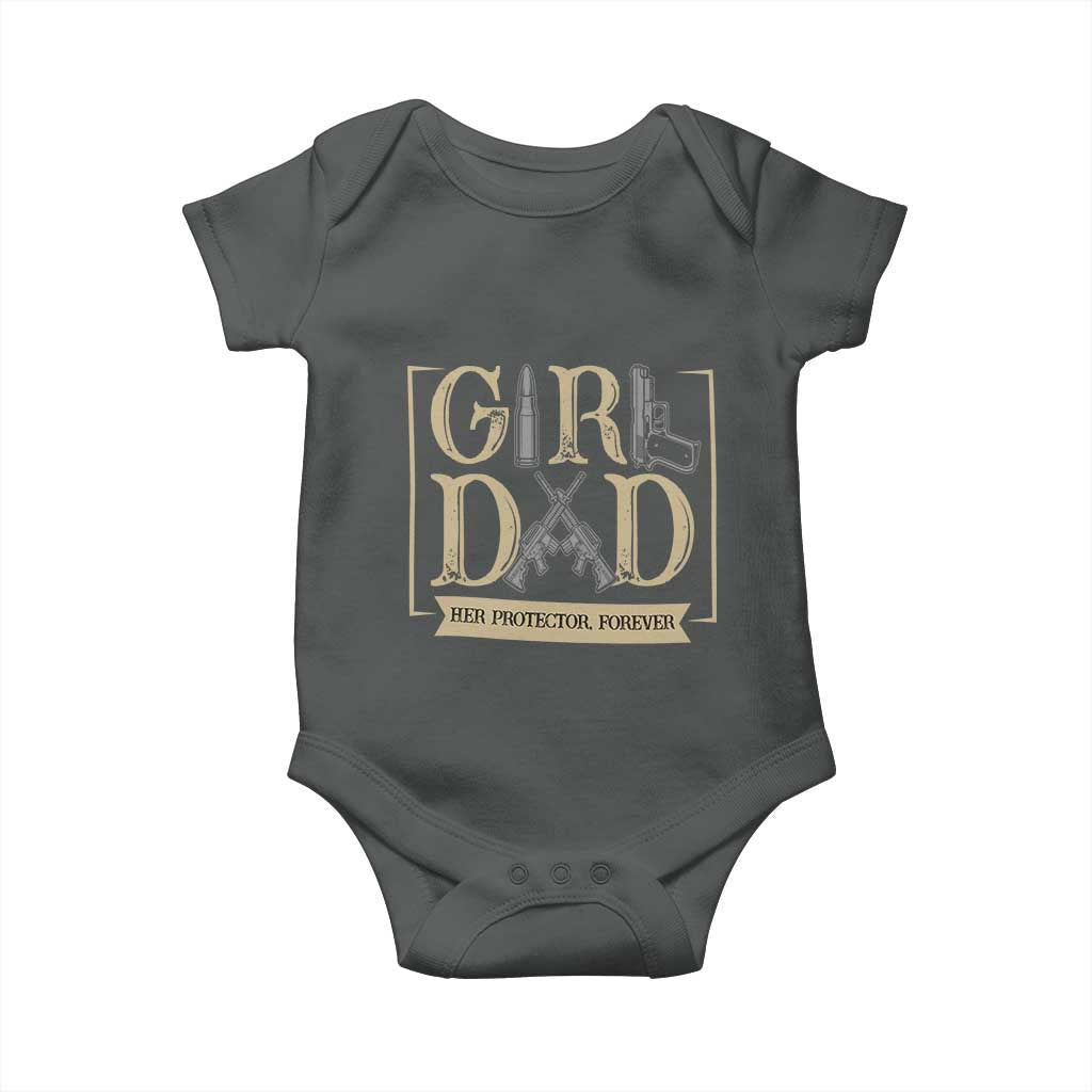 Girl Dad Her Protector Forever Baby Onesie Proud Father Of A Daughter TS12 Dark Heather Print Your Wear