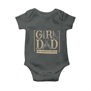 Girl Dad Her Protector Forever Baby Onesie Proud Father Of A Daughter TS12 Dark Heather Print Your Wear