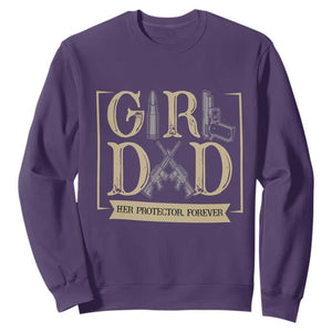 Girl Dad Her Protector Forever Sweatshirt Proud Father Of A Daughter TS12 Purple Print Your Wear
