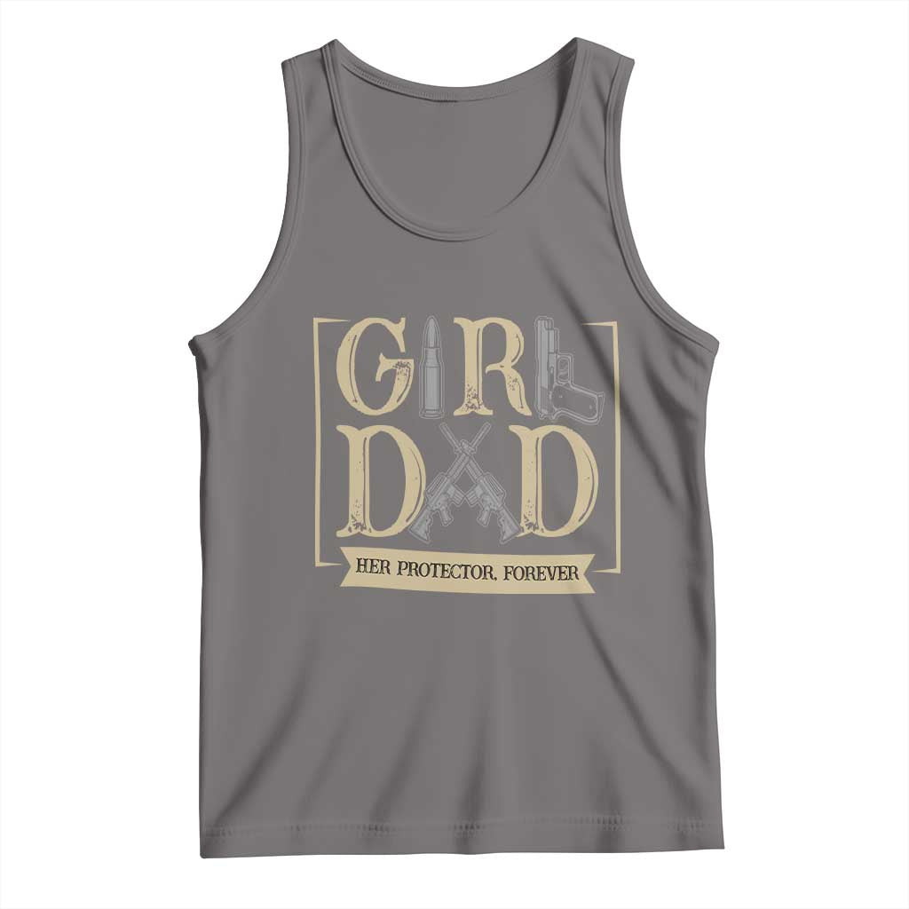 Girl Dad Her Protector Forever Tank Top Proud Father Of A Daughter TS12 Deep Heather Print Your Wear