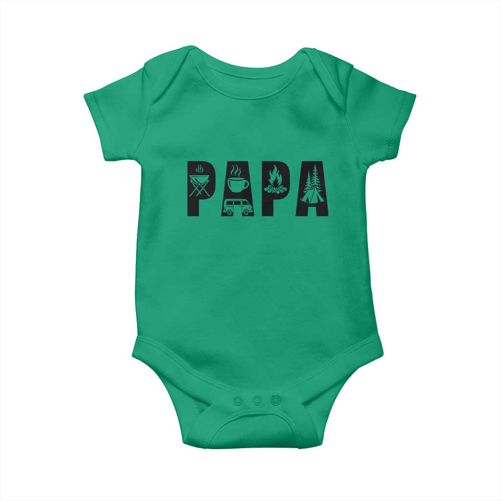 Camping Papa Baby Onesie Camper Dad Fathers Day Gift TS12 Irish Green Print Your Wear