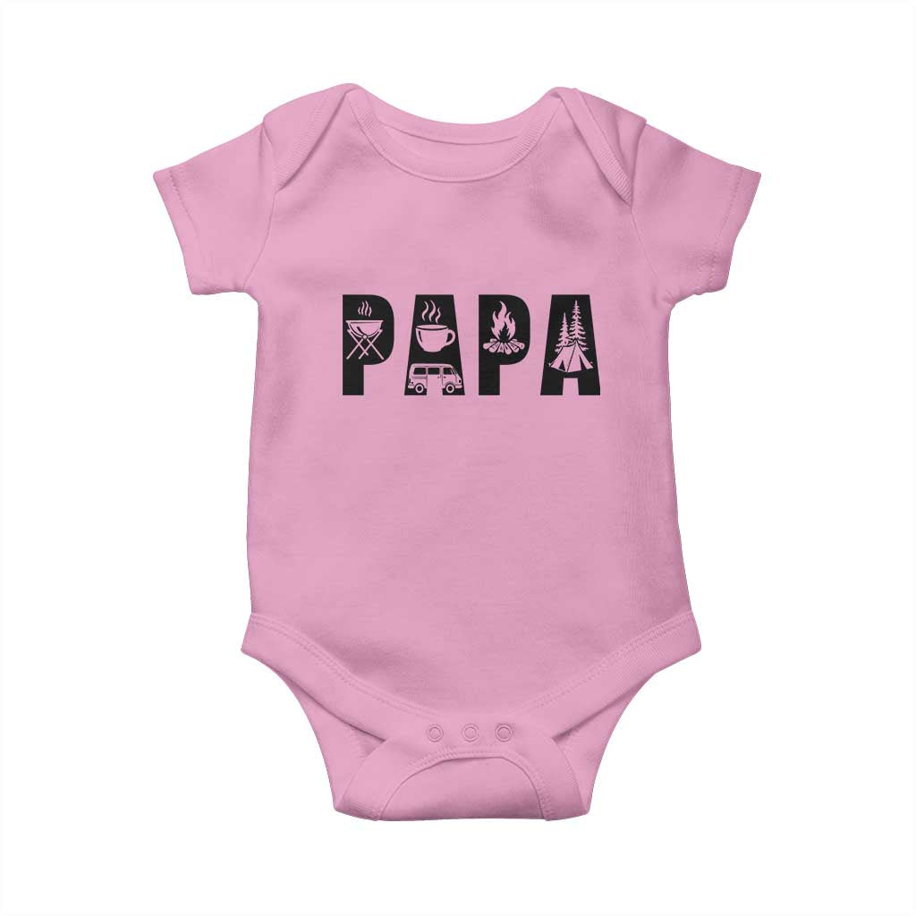 Camping Papa Baby Onesie Camper Dad Fathers Day Gift TS12 Light Pink Print Your Wear