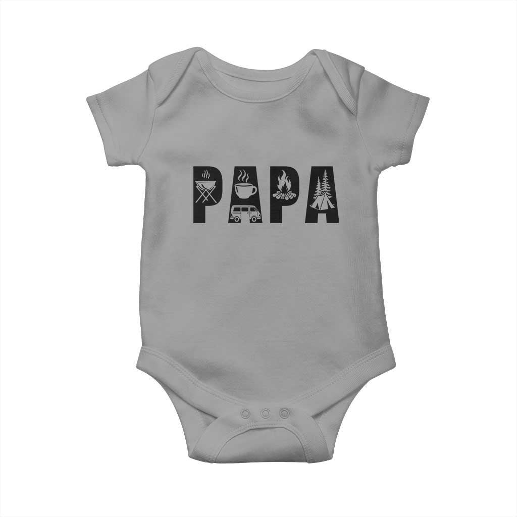 Camping Papa Baby Onesie Camper Dad Fathers Day Gift TS12 Sport Gray Print Your Wear