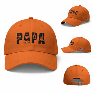 Camping Papa Baseball Cap Camper Dad Fathers Day Gift TS12 Baseball Cap Universal Fit Orange Print Your Wear