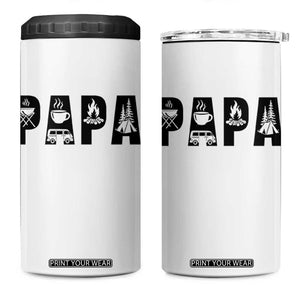 Camping Papa 4 in 1 Can Cooler Tumbler Camper Dad Fathers Day Gift TS12 One Size: 16 oz White Print Your Wear